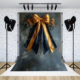 Lofaris Retro Blue Wall Floral Bow Tie Photo Backdrop